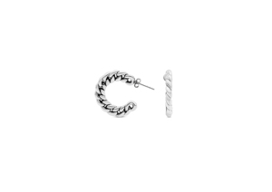 Boucles d'oreilles pendantes en forme de C avec chaîne cubaine - Product Image 1