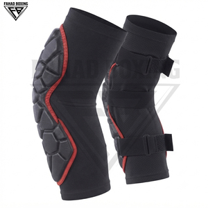Nouvelles protections de genoux ergonomiques en cuir véritable haute performance, légères et réglables, design hexagonal pour MMA et boxe - Product Image 3