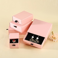 Boîtes de rangement de luxe en gros, en carton rigide avec ruban, boîte à tiroir coulissant pour bijoux, emballage cadeau