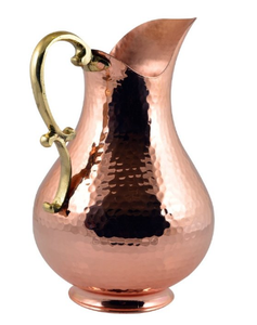 Carafe à eau en acier inoxydable martelé, de qualité alimentaire, sur mesure, faite à la main, avec accents décoratifs - Product Image 5