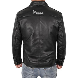 Chaqueta de cuero para hombre recién llegada, chaqueta de cuero PU de primera calidad, chaqueta de cuero vacuno para hombre, diseño de moda masculina - Product Image 2