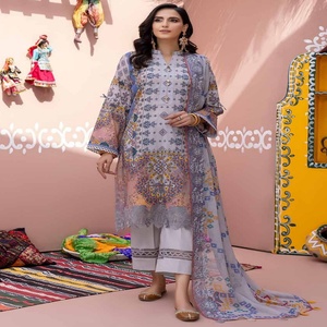 Riaz <b>Arts</b> Brand 3-Piece Breathable Lawn Suits Hot Selling Pakistani Indian Wedding Dresses for Adults Whole Sale with Chunri - Product Image 4