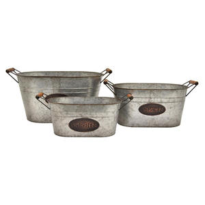 Premium Quality Galvanized Planter Modern Metal Planters Garden <b>Supplies</b> Iron Planter Small and Large Decorative Flower Pots - Product Image 6