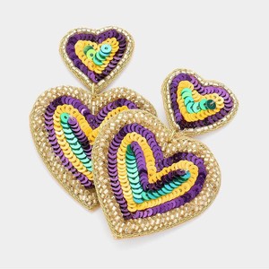 <b>Rainbow</b> Heart Beaded <b>Drop</b> Earrings Women's Bohemia Style Party Jewelry Acrylic Resin Lucite Fashion Earrings - Product Image 3