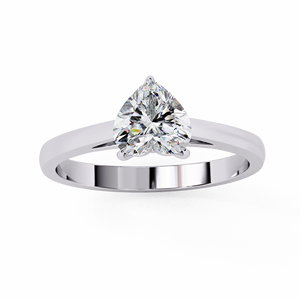 Bague de fiançailles solitaire en or rose 14 carats avec diamant de laboratoire taille cœur - Style luxueux - Product Image 2