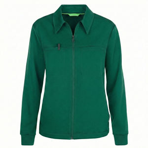 Veste de travail médicale personnalisée avec logo, prix de gros, pour femmes, fermeture éclair sur le devant, col chemise, uniformes d'infirmière d'hôpital, vestes de travail OEM - Product Image 4