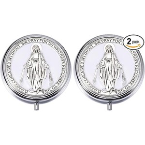 Boîte de 2 chapelets en métal avec médaille miraculeuse - Vente en gros - Articles dévotionnels catholiques - Product Image 1