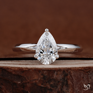 Anillo de Compromiso Clásico y Moderno con Corte de Pera, 1 CT, Diamante Cultivado en Laboratorio con Certificado IGI, Solitario de Dos Piezas en Oro de 10K, para Regalo de Aniversario - Product Image 1