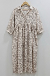 Vestido Midi de Algodón para Mujer, Estampado a Mano, Estilo Boho Indio, Ligero, Informal, para la Playa o el Verano - Product Image 2