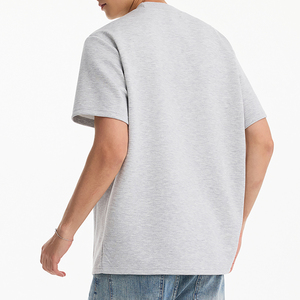 เสื้อยืดผู้ชายทรงหลวม ผ้าหนา ดีไซน์เรียบง่าย สไตล์มินิมอล แต่งไหล่  สำหรับใส่ลำลองช่วงฤดูร้อน คอกลม - Product Image 4