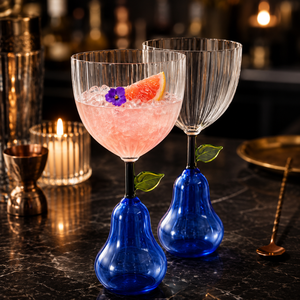 Verres à cocktail colorés en laiton et borosilicate faits à la main, 270 ml, sans plomb, coupe Martini, verrerie de bar réutilisable, moderne, en gros - Product Image 6