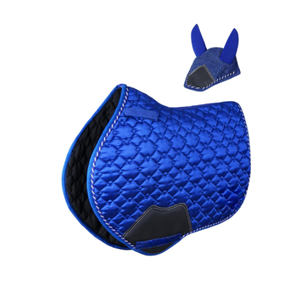 Juego de almohadillas de satén para silla de montar con visera antimosquitos a juego |   Manta Acolchada para Silla de Montar |   Fabricante de Equipos de Equitación - Product Image 1