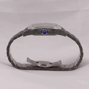 41mm Branded Iced Out VVS Moissanite Round Stainless Steel Wristwatch Rapper Hip Hop Bust Down Luxury Watch with 20mm Band Width - Product Image 5