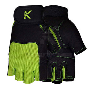 Gants de cyclisme en cuir absorbant les chocs, demi-doigts, avec paume antidérapante et fermeture auto-agrippante – Durables et respirants pour hommes – KANEKA SPORTS - Product Image 4
