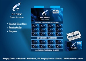 Rasoir à double tranchant en acier inoxydable avec 20 plis et 6 lames par pli 12000 lames par carton Présentoir de cartes suspendues - Product Image 5