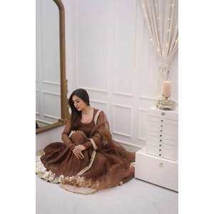 Salwar Kameez Elegante para Fiesta con Dupatta y Parte Inferior Adornada con Moti, Hecho de Poliéster - Product Image 5