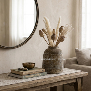 Antique Terracotta Vase <b>Handmade</b> Ceramic <b>Pottery</b> Flower Vase for Living Room Home Decoration - Product Image 6