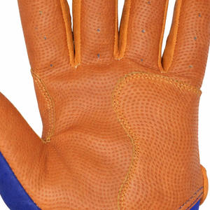 New <b>Blue</b> Orange Leather Baseball Batting Gloves Breathable Perforated Palm Shock Absorption Grip Adjustable Wrist Closure XXL/XL - Product Image 6
