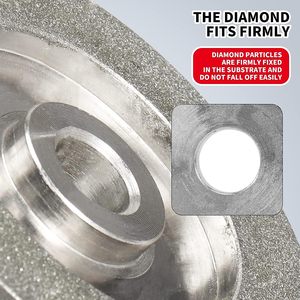 Meule diamantée CBN en forme de coupe de 250 mm, grain 150~600, dureté 150~600, pour l'ébavurage de l'aluminium, liant résineux, matériel Jaze - Product Image 5