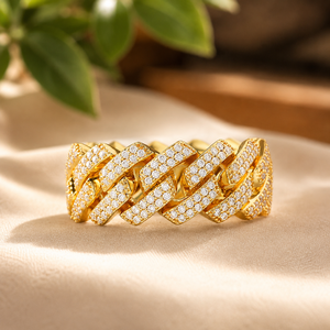 Anillo de compromiso de diamantes de talla redonda para mujer, anillo de boda de lujo con moissanita estilo hip hop, chapado en oro blanco de 14K, anillo de regalo - Product Image 4