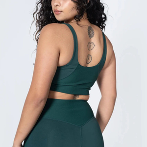 Custom High Support Breathable Casual Crop Tank Top Gym Fitness 4 Way <b>Stretch</b> Cooling Yoga Sports Bra for Women Cotton Bamboo - Product Image 4