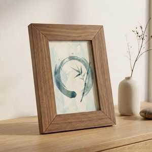 Cadre photo exclusif en bois multicolore – Œuvre d'art en mosaïque abstraite faite à la main, forme et taille personnalisées pour table - Product Image 6