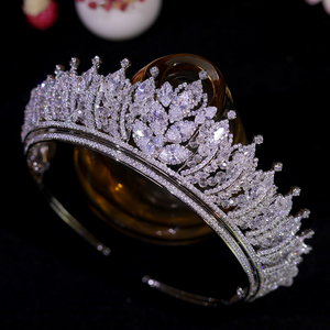มงกุฎเพชรซิร์คอนสุดหรูสำหรับเจ้าสาว มงกุฎทองคำสำหรับงานแต่งงาน เครื่องประดับศีรษะคริสตัลสำหรับราชินี มงกุฎสำหรับงานประกวด ผู้หญิง งานปาร์ตี้ เครื่องประดับผม <span class=keywords><strong>A1723</strong></span> - Product Image 3