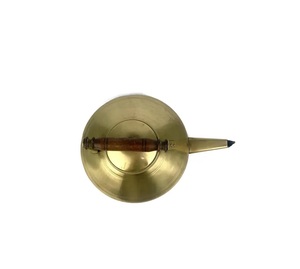 Flat Bottom Brass Tea Kettle Antique Style Conical Brass Teapot with Straight Spout and Wooden <b>Handle</b> Decorative Metal Water Pot - Product Image 3