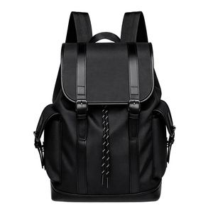 Modern Flap Backpack Leather Trim Water Resistant Travel <b>Rucksack</b> College <b>Laptop</b> Daypack Fits 15.6 Inch 25L - Product Image 3