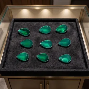Piedra Preciosa de Ónix Verde Natural de 3x5 mm, Forma de Pera, Facetada, para la Elaboración de Pendientes Hechos a Mano y Joyería Fina - Product Image 4