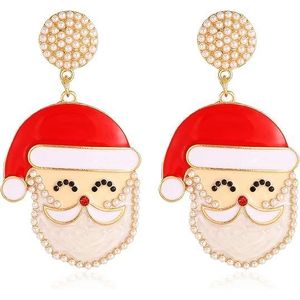Pendientes Colgantes de Moda de Navidad con Árbol de Navidad, Muñeco de Nieve, Papá Noel, Bastón de Caramelo, Calcetines, Lazo Rojo y Cuentas - Product Image 1