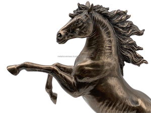 Exquisita estatua de caballo dorado, escultura de arte Animal moderno para decoración del hogar de lujo, figurita decorativa para sala de estar y oficina - Product Image 2