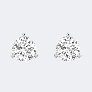 Pendientes de Diamantes Redondos de 3.00 CTW, Corte Martini de 3 Puntas, D-E-F VVS-VS, Cultivados en Laboratorio, Oro de 14K Certificado, Joyería de Lujo Sostenible, Regalo - Product Image 3