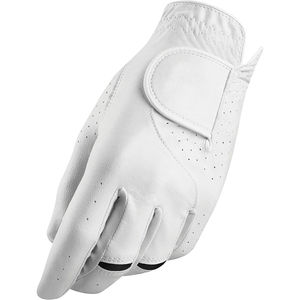 Gants de golf en cuir Cabretta toutes saisons pour hommes, personnalisables avec logo, respirants, blancs et bleus, avec emballage OEM, vente en gros du fabricant (par paire) - Product Image 1
