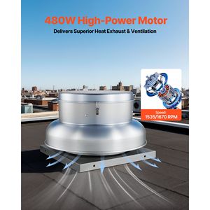 Ventilatore da Tetto in Lega di Alluminio Resistente da 24,8 Pollici, Motore ad Alta Potenza, Ventilatore per Soffitta con Controllo della Velocità Regolabile, 220V OEM - Product Image 2