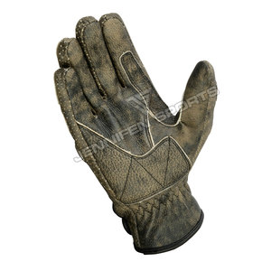 Guantes de Motocicleta de Cuero para Hombre, Protección de Nudillos Reforzada, Guantes de Conducción Completos, Guantes Retro de Motociclista, Equipo de Moto de Cuero Genuino - Product Image 3