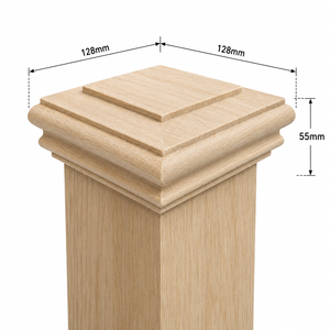 Traditional Solid Wood Stair Newel Post Cap Square Top Design Durable Staircase Part - Product Image 2