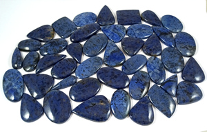 Wholesale Price High Quality Natural Dumortierite Loose Gemstone Mineral Cut Cabochon 20mm-35mm <b>Silver</b> Brass Jewelry Making - Product Image 6