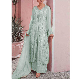 คอลเลคชั่นพิเศษสำหรับวันอีด ชุดสัลวาร์ คามีซสำหรับผู้หญิง รุ่นใหม่ล่าสุด ปี 2025 สำหรับงานปาร์ตี้ ชุดสัลวาร์ คามีซดีไซน์เนอร์ - Product Image 3