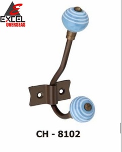 Gancho de cerámica para sombreros y abrigos con diseño de mango, instalación estándar en puertas, precio al por mayor - Product Image 2