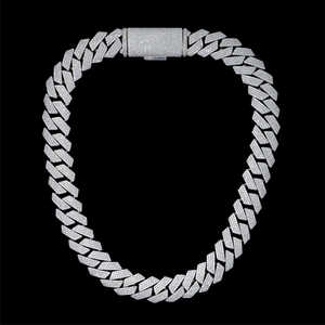 Cadena Cubana de Eslabones Hip Hop de 22mm, Fabricada en Oro Sólido de 14k con 2832 Piedras de Moissanita, Joyería Certificada GRA para Hombres y Mujeres - Product Image 3
