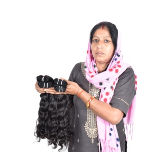 Vente en gros d'extensions de cheveux humains bruts alignés sur les cuticules du temple indien Faisceaux ondulés vierges non traités Style de vague profonde lâche naturel - Product Image 1