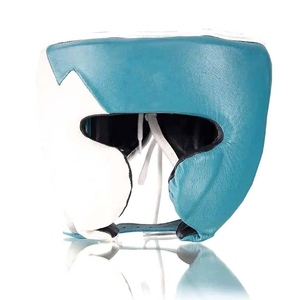 Brand New Blue & White Boxing Sets High Quality Custom Design Logo Sparring Boxing <b>Gloves</b> Head & Groin Guard Sets RL-BS_114 - Product Image 2