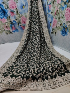 Lo último Dhwaja Export Multi Color Mujer Pure Jeri Jall and Border con Jarkan Stone Work Crepe Saree Collection - Product Image 4