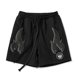 Pantalones cortos de lana personalizados para hombre, casuales, 100% algodón, con ajuste relajado y cintura con cordón para hombre - Product Image 1