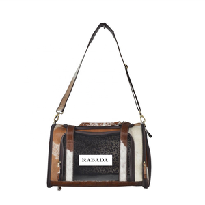 Bolsa de transporte de viaje para perros, bolsa de transporte transpirable de cuero ecológico, bolsa de lona de cuero genuino para perros - Product Image 3