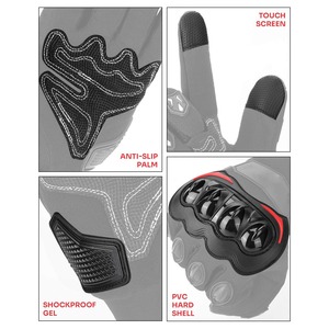 Gants de course à doigts entiers en nylon, revêtement antidérapant en polyuréthane, fermeture auto-agrippante, unisexe, pour motocross en plein air - Product Image 5