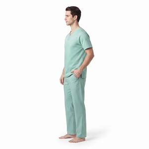 Blusa Médica Profesional para Hombre, Cuello en V, Uniforme de Enfermero, Uniforme de Hospital, Múltiples Bolsillos, Cuello Superpuesto, Ropa de Trabajo - Product Image 3