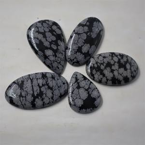 Super Quality Loose Cabochon Gemstone Natural <b>Snowflake</b> Obsidian Fine Quartz Jewelry Making Material Free Size Wholesale Lot - Product Image 2