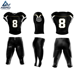 Servicio OEM ODM 2026, Uniforme de Fútbol Americano Personalizado, Totalmente Negro, con Jersey de Malla Profesional y Pantalones Acolchados - Product Image 4